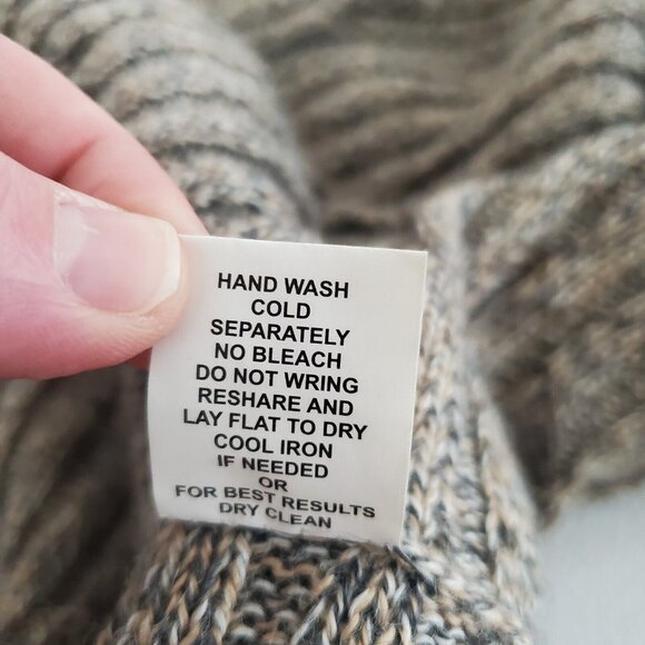 Simply Natural Womens Beige Alpaca Open Cacoon Cardigan Ribbed Long Sleeve Warm - Picture 6 of 9